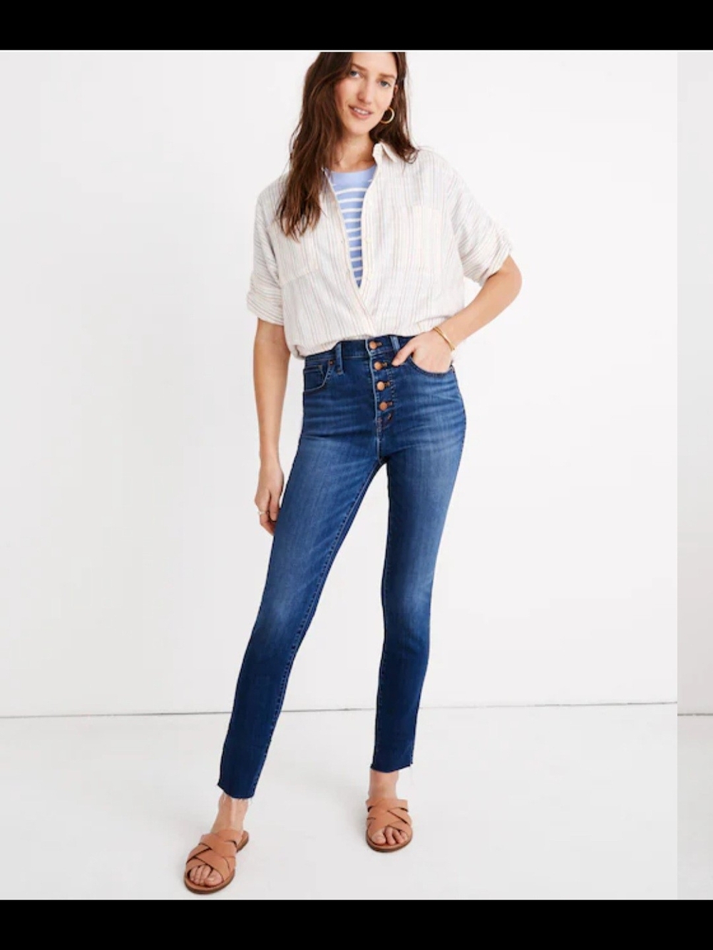 Madewell High-Rise Button-Fly Skinny Jeans - Blue Size 26 NWT